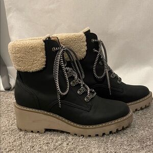 Dolce Vita Black and Cream Winter Boots